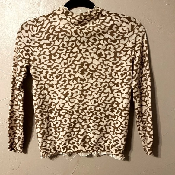 J. Crew Giraffe Print Cardigan 100% Merino Wool XS - Picture 5 of 6